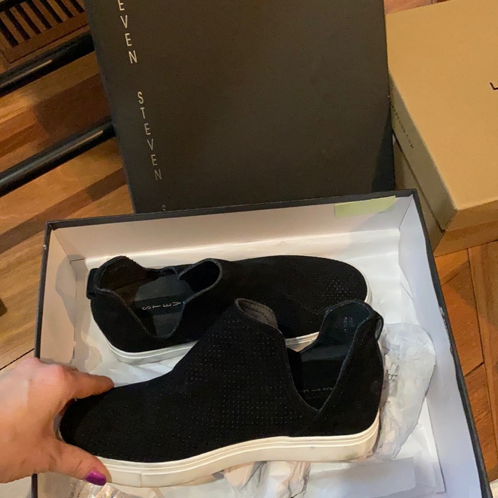 Suede heeled sneakers